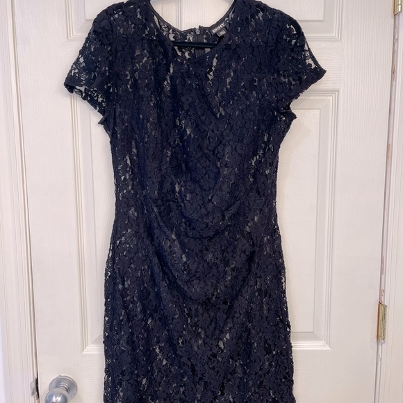 Lace Shell Dress with Side Ruching - Picture 4 of 4